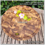 Cutting board BUTCHER BLOCK ROUND 35x4cm +/- 2.5kg talenan kayu jati Jepara